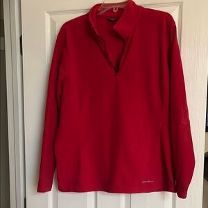 Eddie Bauer Red Quarter-Zip Sweatshirt
